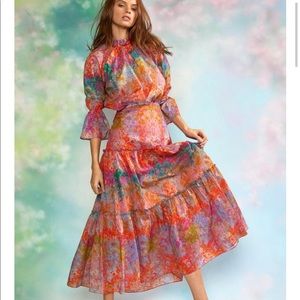 Cynthia Rowley sunset marble blouse